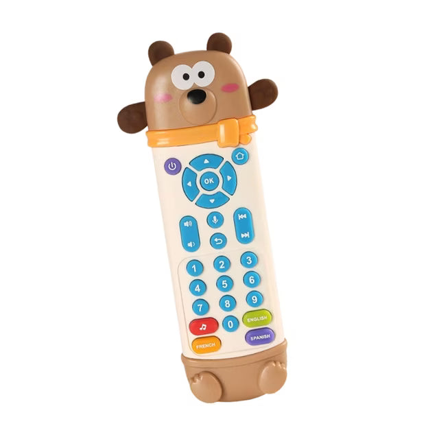 Baby Teething Remote Control Toy - Realistic Lights, Sounds & 3 Languages for Early Learning (6+ Months)