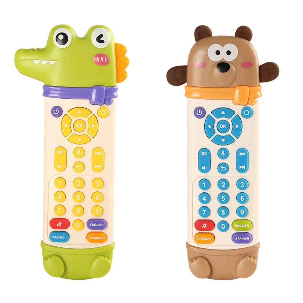 Baby Teething Remote Control Toy - Realistic Lights, Sounds & 3 Languages for Early Learning (6+ Months)