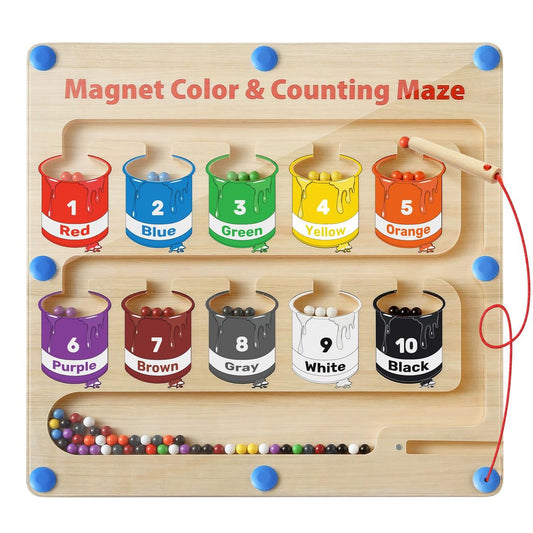 Wooden Magnetic Color & Counting Maze
