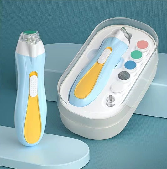 Electric Baby Nail Trimmer - Safe USB Rechargeable Nail File with LED Light (Newborn to Adult)