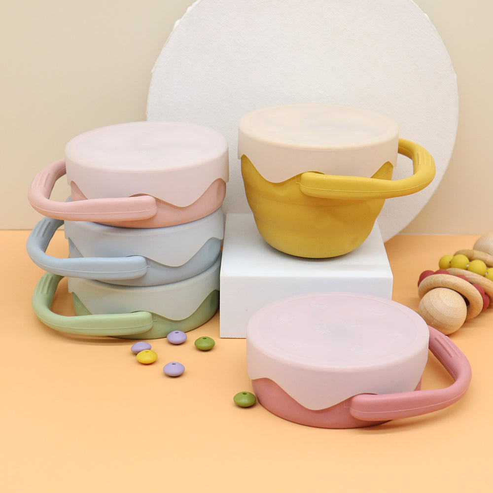 Baby Silicone Snack Cup - Spill-Proof Anti-Spill Toddler Snack Container (12+ Months)