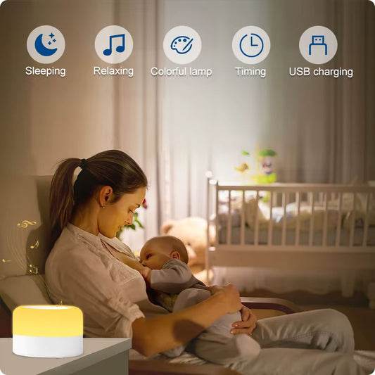 CalmPod White Noise Machine & RGB Night Light - 12 Soothing Sounds, Portable Baby Sleep Machine (5-10Hr Battery)