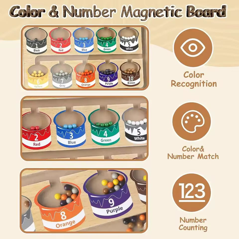 Wooden Magnetic Color & Counting Maze