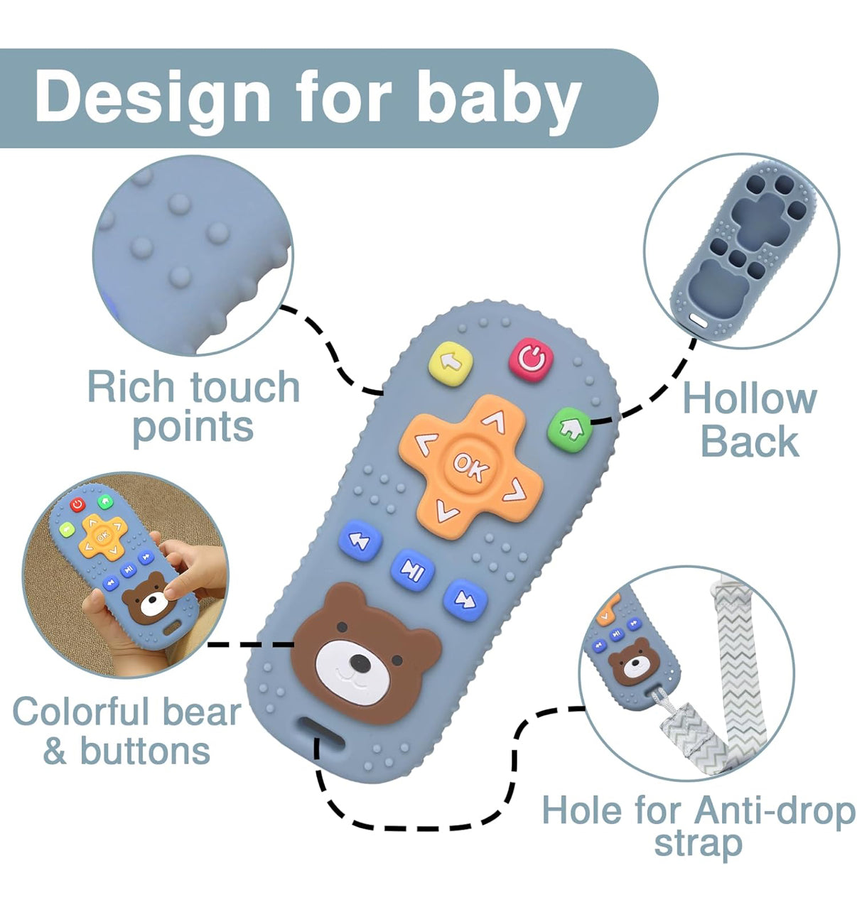 Colored remote teether