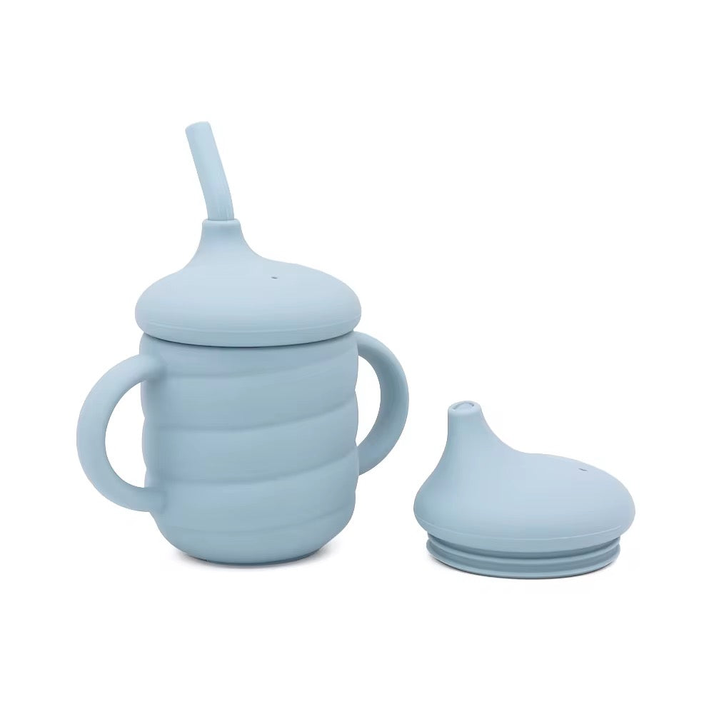 3-in-1 Silicone Baby Training Cup - Sippy, Straw & Open Cup for Weaning (6+ Months)