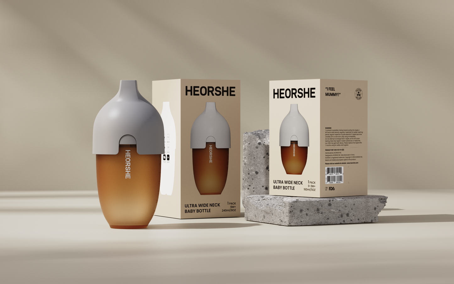 HEORSHE Silicone Anti-Colic Feeding Bottle
