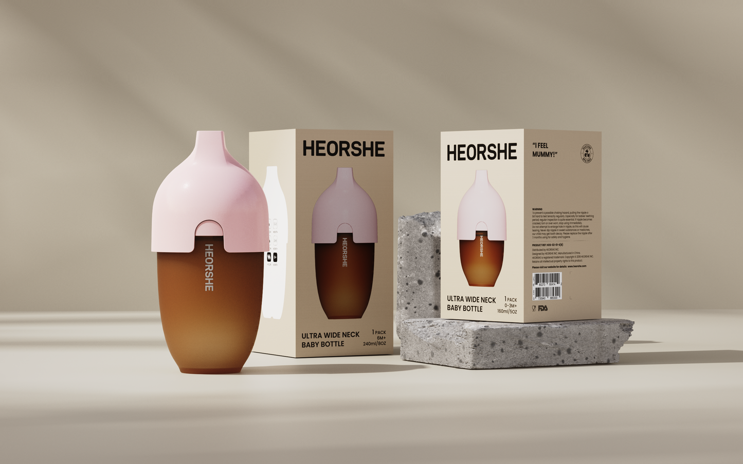 HEORSHE Silicone Anti-Colic Feeding Bottle