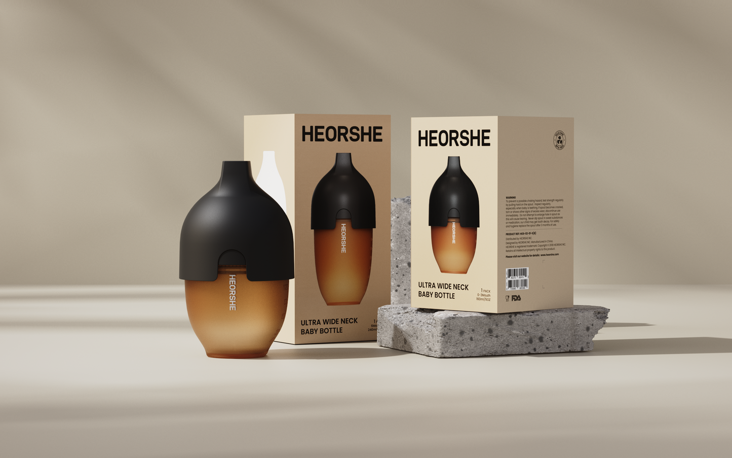 HEORSHE Silicone Anti-Colic Feeding Bottle