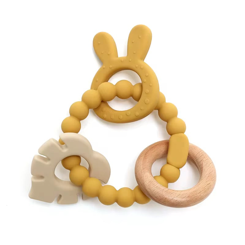 4-Piece Silicone Ring Teether Set – Stacking Baby Teething Toy