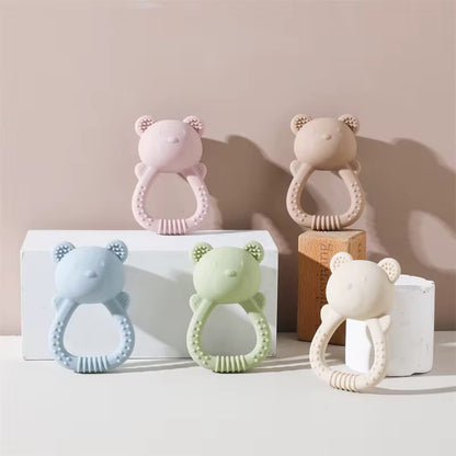 Silicone Rattle Teether – 2-in-1 Baby Teething Toy with Rattle