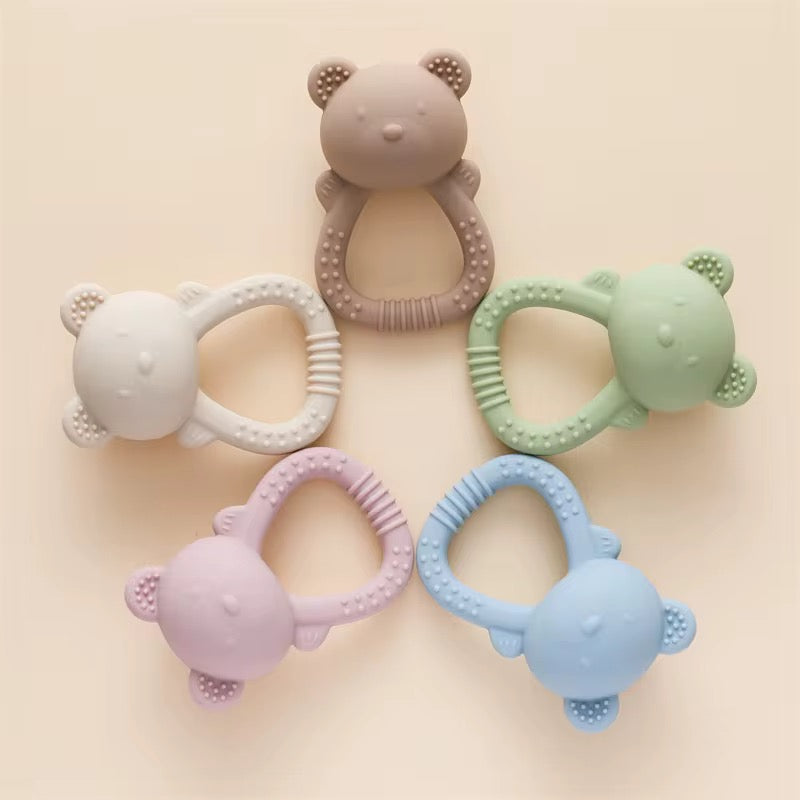 Silicone Rattle Teether – 2-in-1 Baby Teething Toy with Rattle