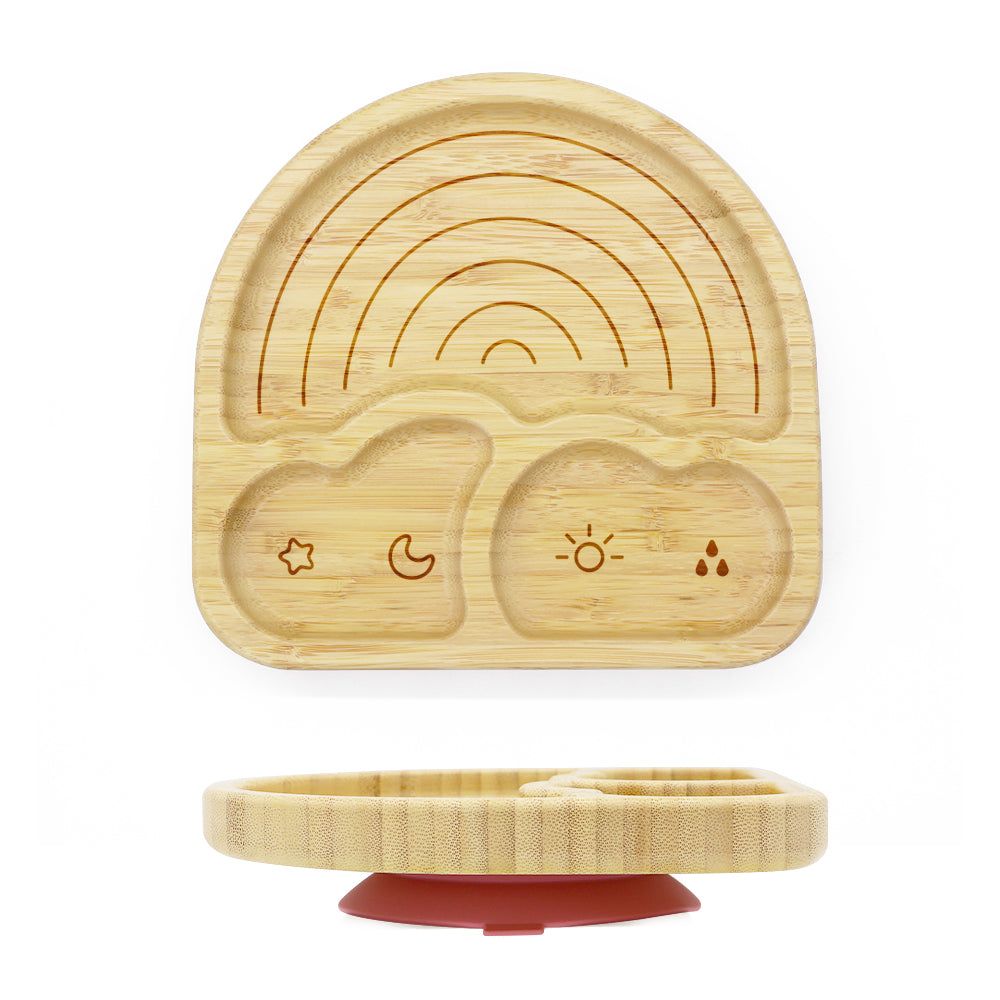 Bamboo Rainbow Plate with Suction