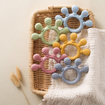 Palm Silicone Teether – Soft Grip Baby Teething Toy