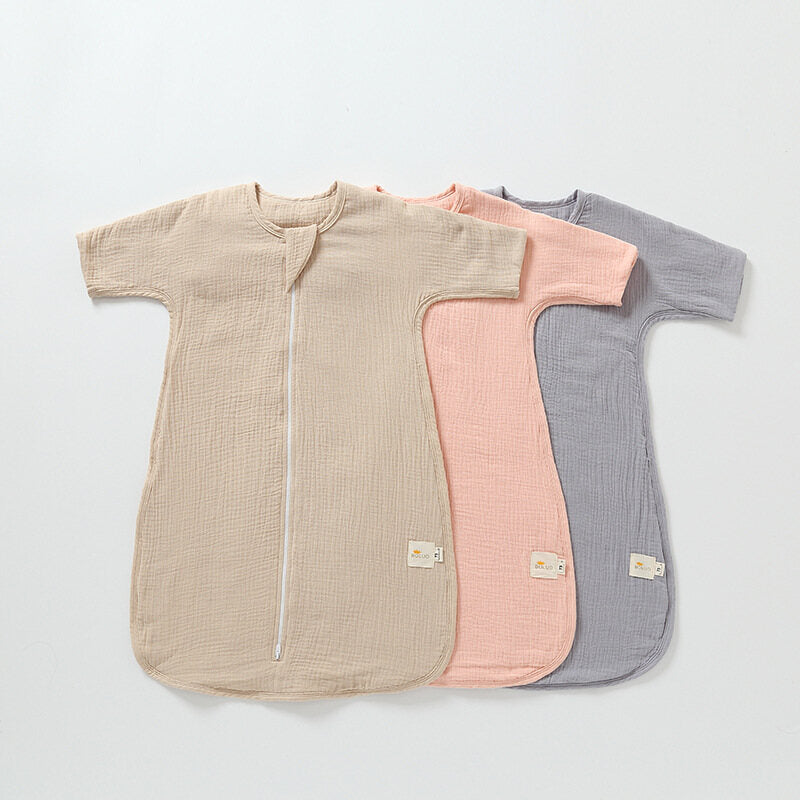 1.0 TOG Gauze Baby Sleeping Bag - 4-Layer Cotton Sleep Sack for Warm Weather (0-24 Months)