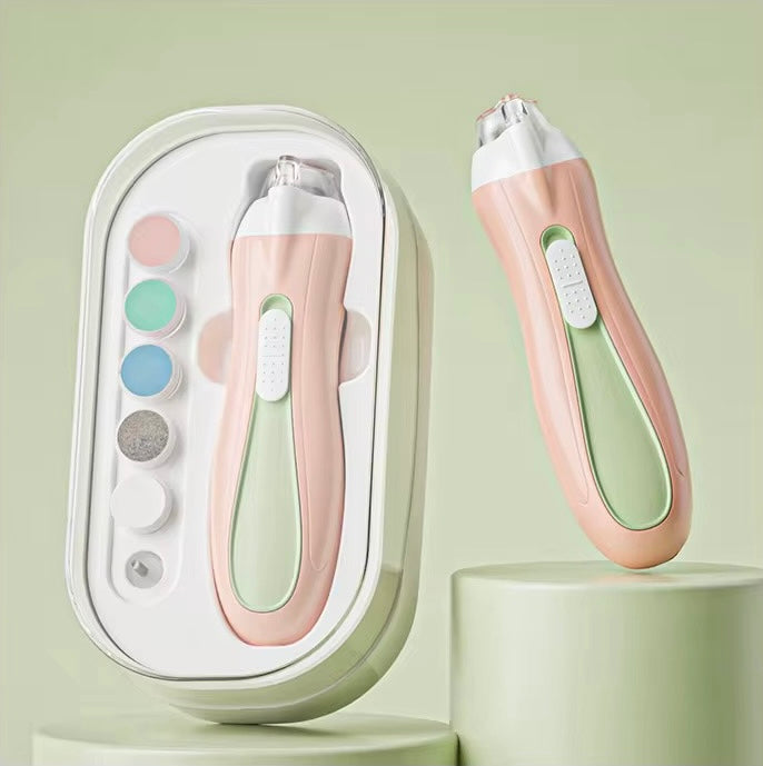 Electric Baby Nail Trimmer - Safe USB Rechargeable Nail File with LED Light (Newborn to Adult)