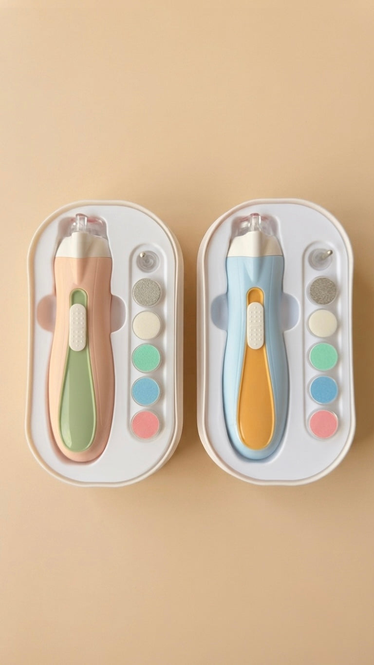 Electric Baby Nail Trimmer - Safe USB Rechargeable Nail File with LED Light (Newborn to Adult)