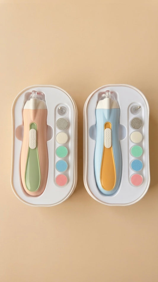 Electric Baby Nail Trimmer - Safe USB Rechargeable Nail File with LED Light (Newborn to Adult)