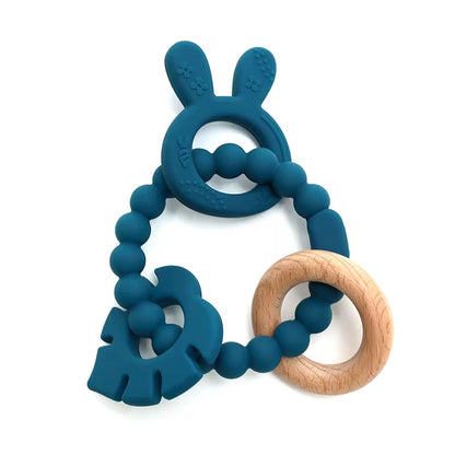 4-Piece Silicone Ring Teether Set – Stacking Baby Teething Toy