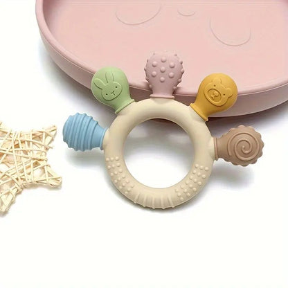 Palm Silicone Teether – Soft Grip Baby Teething Toy