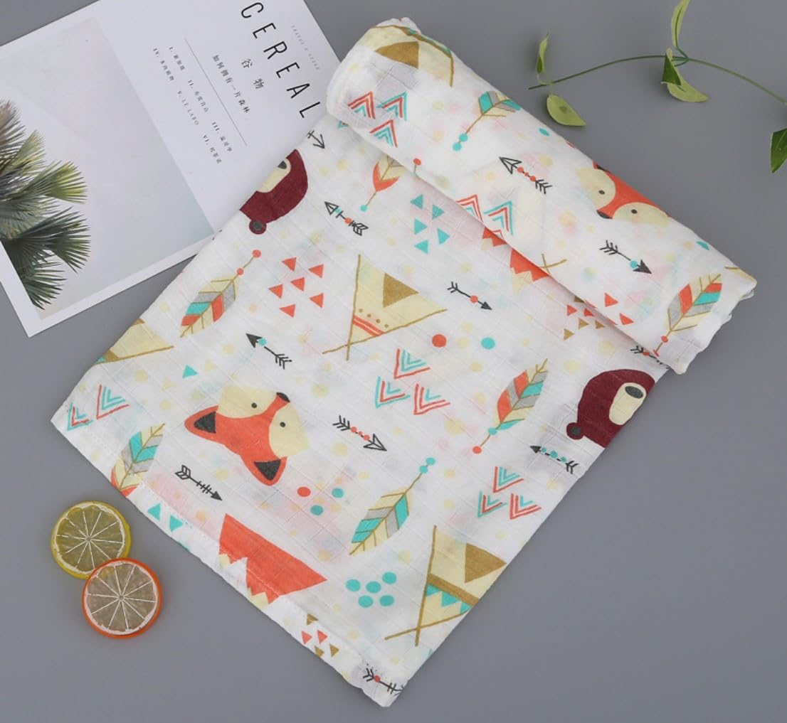 Soft Muslin Baby Swaddles - Extra Large 110x110cm Breathable Cotton