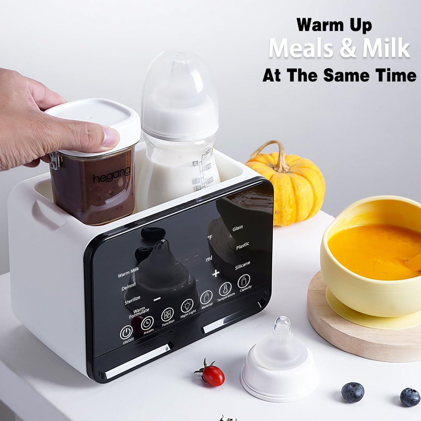 Premium Dual Bottle Warmer & Sterilizer - 4-in-1 Smart Warmer with Night Light