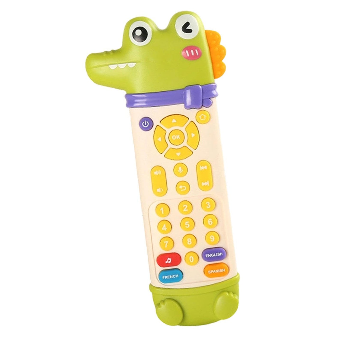 Baby Teething Remote Control Toy - Realistic Lights, Sounds & 3 Languages for Early Learning (6+ Months)