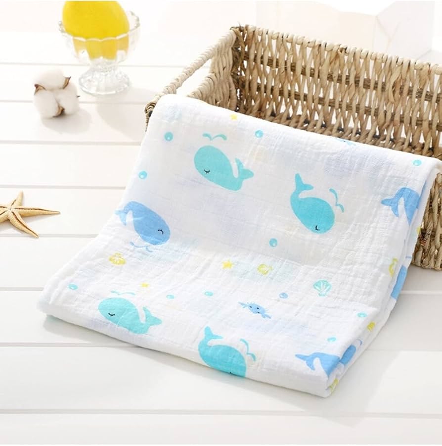 Soft Muslin Baby Swaddles - Extra Large 110x110cm Breathable Cotton