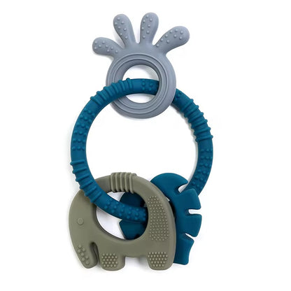 Multi-Texture Silicone Teething Ring Set – Sensory Baby Teether