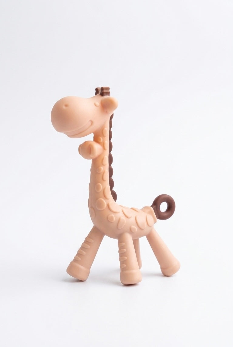 Giraffe Silicone Teether - Long Neck Design for Back Molars & Gum Relief (3+ Months)