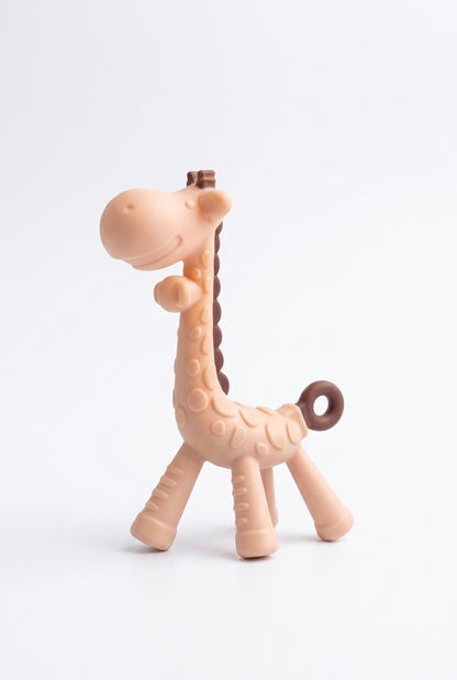 Giraffe Silicone Teether - Long Neck Design for Back Molars & Gum Relief (3+ Months)