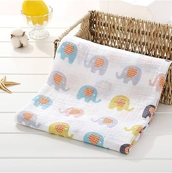 Soft Muslin Baby Swaddles - Extra Large 110x110cm Breathable Cotton