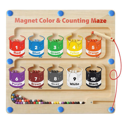 Wooden Magnetic Color & Counting Maze