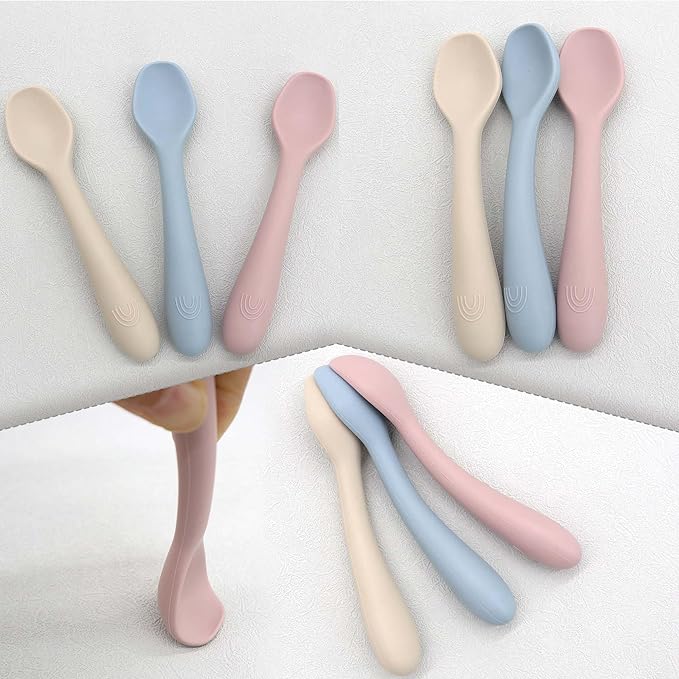Zaira Silicone Baby Spoons - Soft-Tip First Feeding Spoons for Weaning (6+ Months)