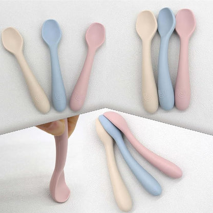 Zaira Silicone Baby Spoons - Soft-Tip First Feeding Spoons for Weaning (6+ Months)