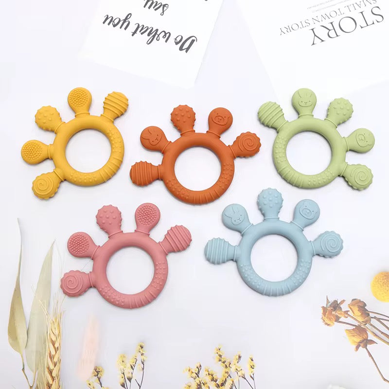 Palm Silicone Teether – Soft Grip Baby Teething Toy