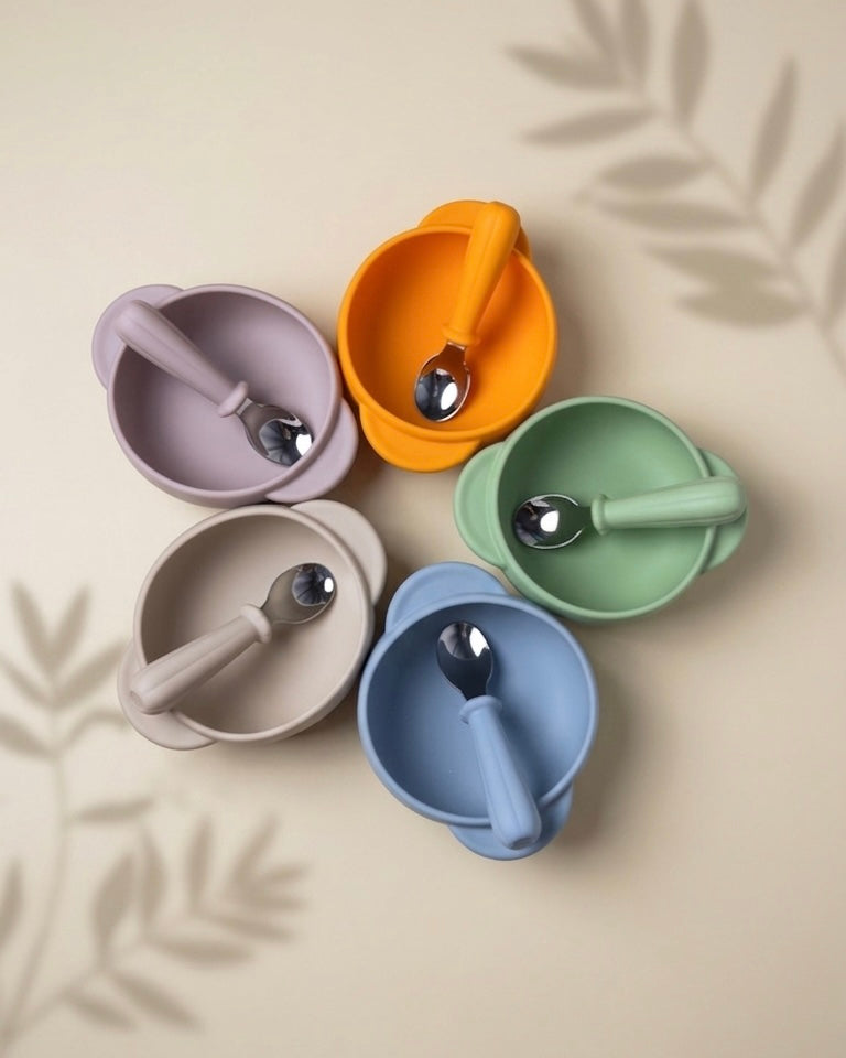 Zaira Silicone Bowl & Spoon Set - Suction Baby Bowl for Self-Feeding (6+ Months)