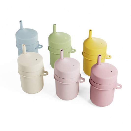 Baby Straw Training Cup - 160ml Soft Silicone Straw To-Go Cup, BPA-Free (6+ Months)