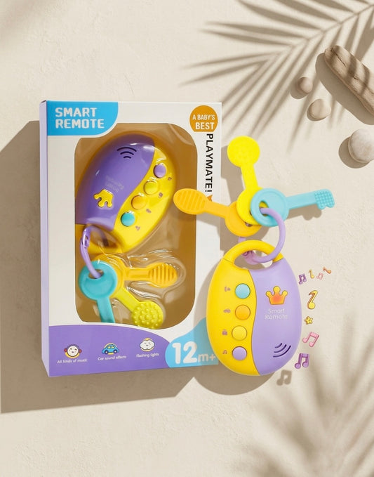 Car Key Teether Toy - Multi-Textured BPA-Free Baby Teething Keys with Remote Control (3+ Months)