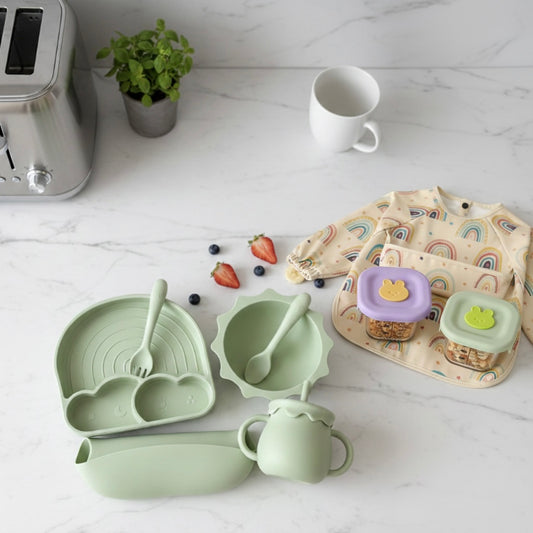 Complete Weaning Bundle - Utensils, Bib & Storage Bowls Set for Baby-Led Weaning