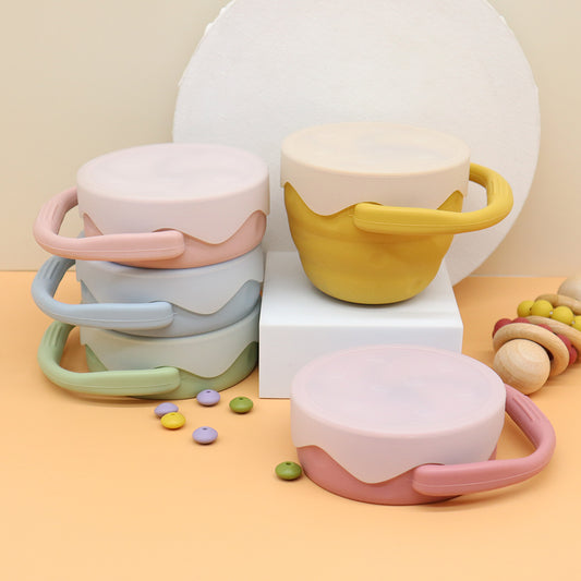 Baby Silicone Snack Cup - Spill-Proof Anti-Spill Toddler Snack Container (12+ Months)