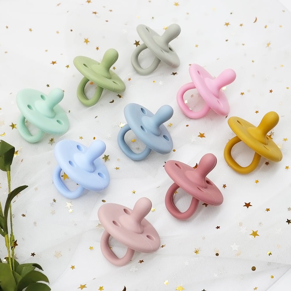 Silicone Pacifier - 100% Food-Grade Silicone, One-Piece BPA-Free Dummy (0-6M & 6-18M)