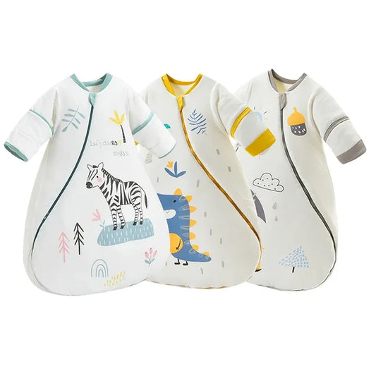 100% Cotton Long Sleeve Baby Sleeping Bag with detachable sleeves