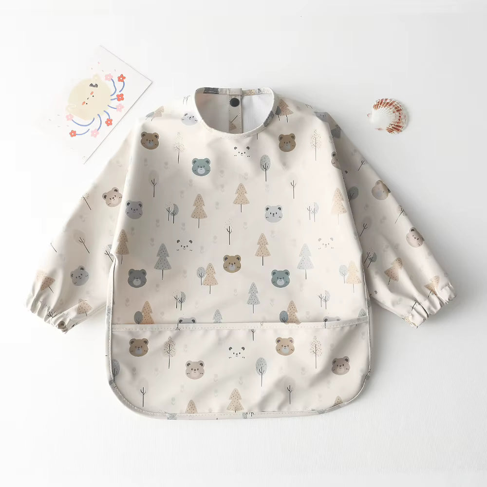 Long Sleeve Waterproof Full Coverage Baby Bib (0-6M & 7-12M)