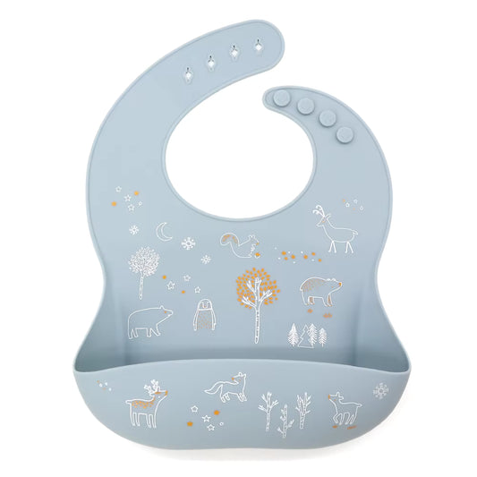 Zaira Silicone Bib - Waterproof Baby Bib with Deep Catch Pocket (6+ Months)