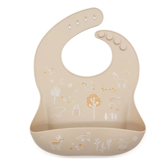 Zaira Silicone Bib - Waterproof Baby Bib with Deep Catch Pocket (6+ Months)