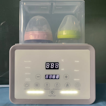 Premium Dual Bottle Warmer & Sterilizer - 4-in-1 Smart Warmer with Night Light