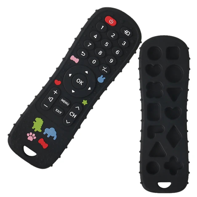 Black Silicone Remote Teether