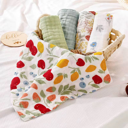 5 Pcs Cotton Muslin Burp Cloths