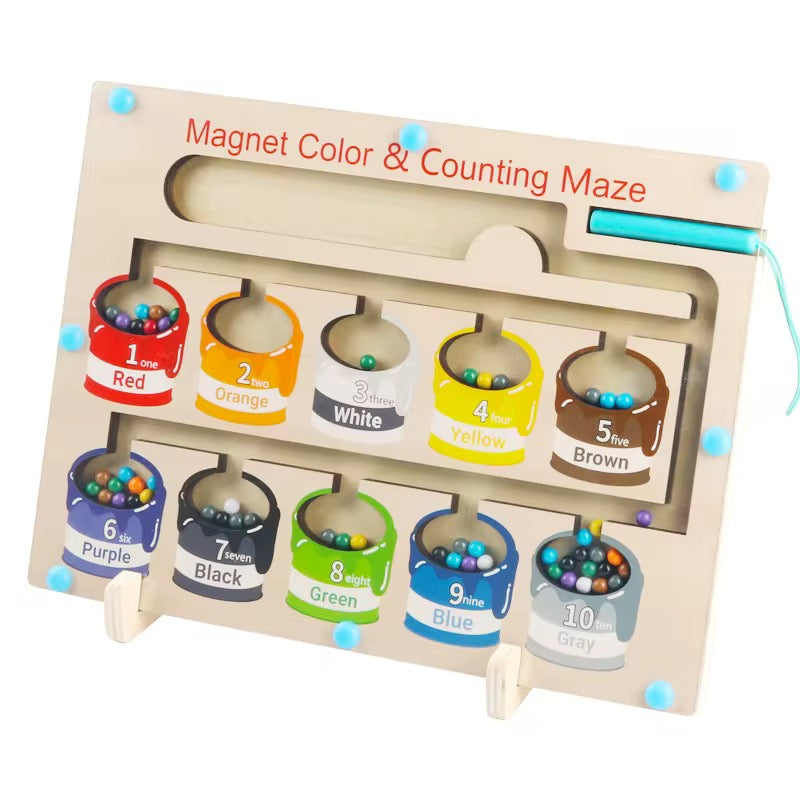 Wooden Magnetic Color & Counting Maze