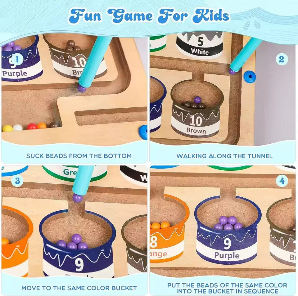 Wooden Magnetic Color & Counting Maze